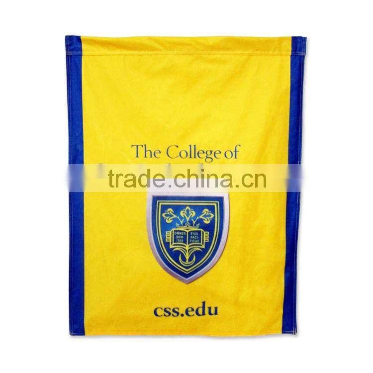 Newest Oem Design Custom Printing Logo Blue White Yellow Flag