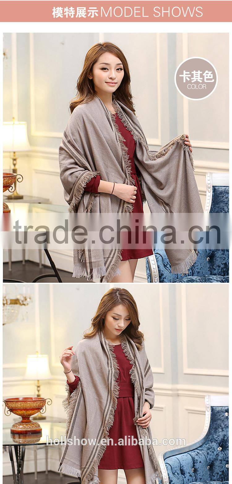 Fashion Latest Four Sides Fringes Acrylic Large Long Winter Scarf