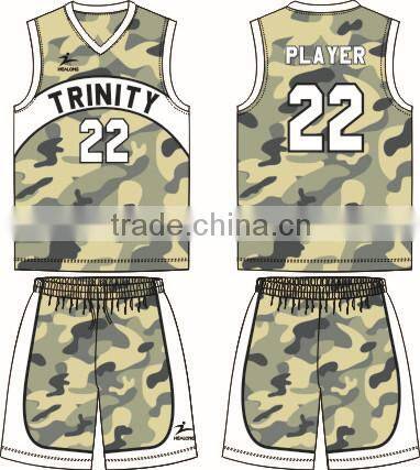 hot sales customize sublimation camo basketball uniform