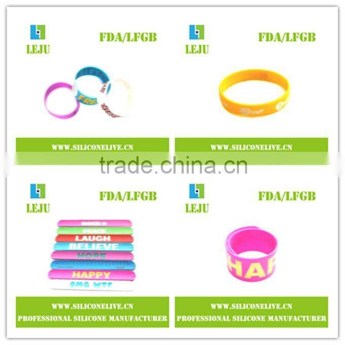 manufacturer custome silicone slap bracelet
