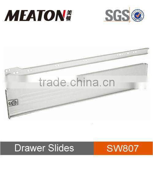 Metal box drawer slide with height adjustment