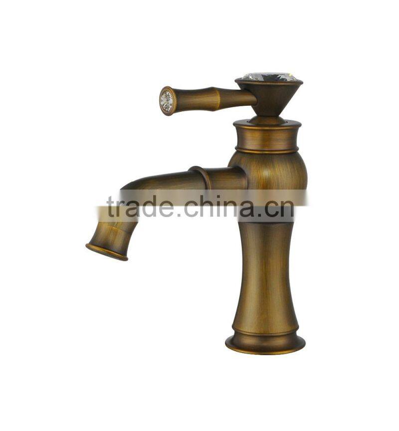 Fancy bathroom faucet brass body high lever modern design