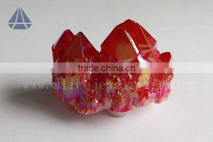 Wholesale rock ruby aura quartz crystal cluster healing stones