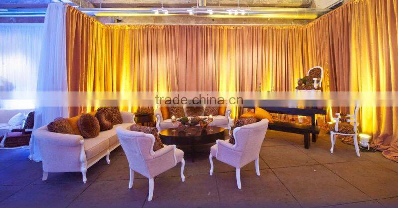 White carving frame fabric cover eventing sofa XW1027