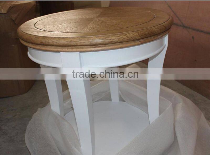 French rustic modern coffee side table solidwood side white cafe table