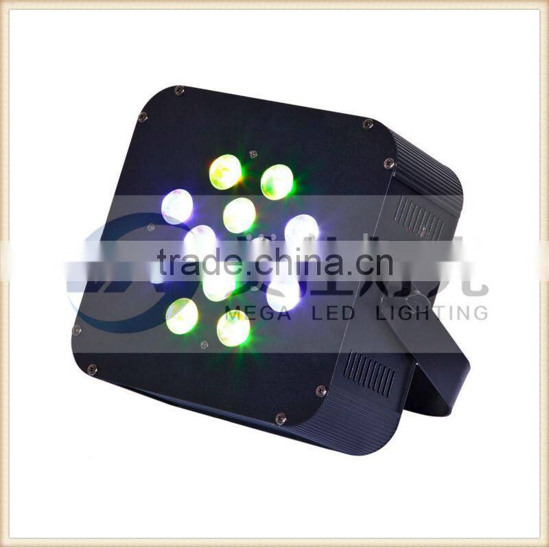 12 x 10W 4in1 par can four sections running effect led flat par rgbw low noise