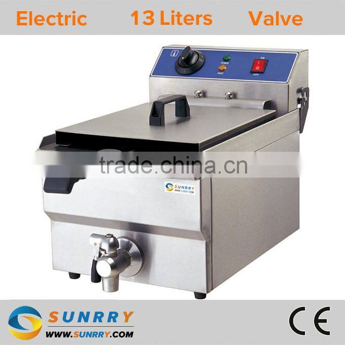 Deep potato peanut fryer one tank one basket with tap 13l restaurant equipment deep fryer (SY-TF113V SUNRRY)