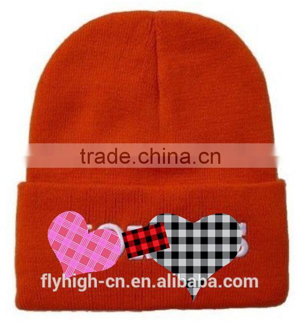 Cheap price wholesale custom warm acrylic knit hat