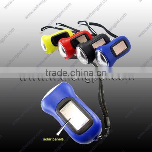 3 lamp LED solar hand flashlight/solar torch flashlight/promotion flashlight