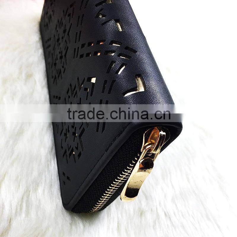 High Quality Wholesale New Fashion Black PU Embossed Women Wallet Famous Designer Brand Wallet