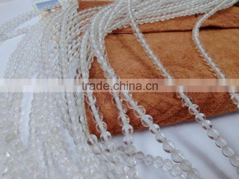 4-6mm Natural clear crystal quartz beads,round crystal beads