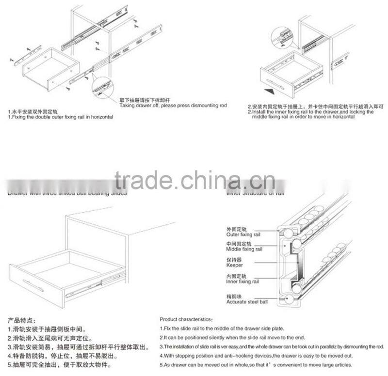 Ball Bearing Drawer Slide Soft Close