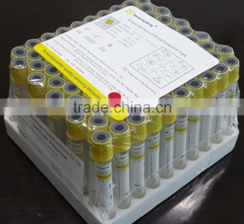 Vacuum clot activator with Gel blood serum collection SST tube