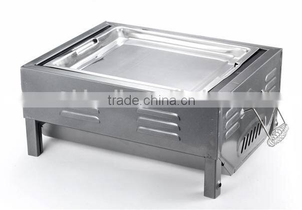 Portable stainless steel charcoal mini barbecue grill