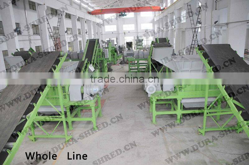 Low RPM double shaft shredder machine for rubber chips