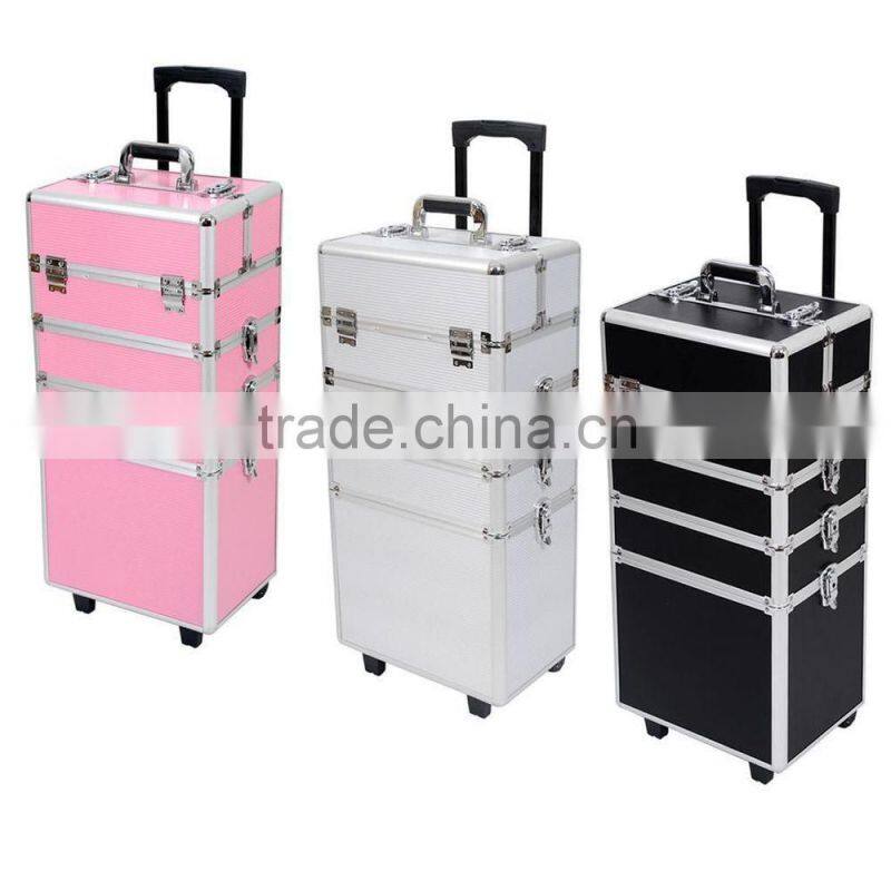 4 in 1 Makeup Nail Case Vanity Hairdressing Cosmetics Beauty Box Trolley