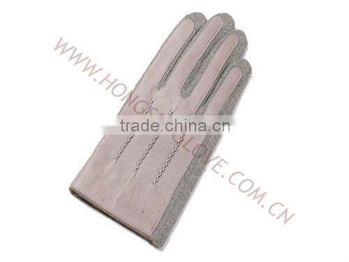 HS119 ladies winter studded leather gloves