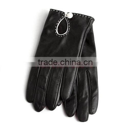 HS119 ladies winter studded leather gloves