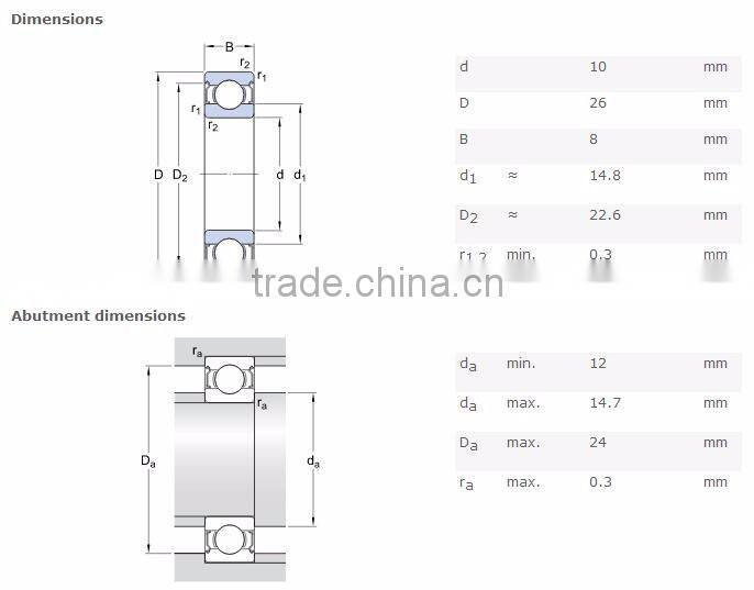 Chrome steel deep groove ball bearing 6000ZZ