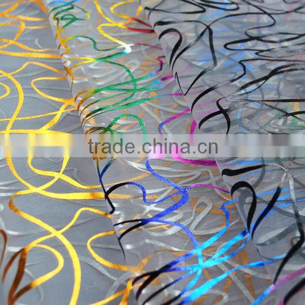printed organza fabric/glitter organza fabric/ bronzing organza fabric
