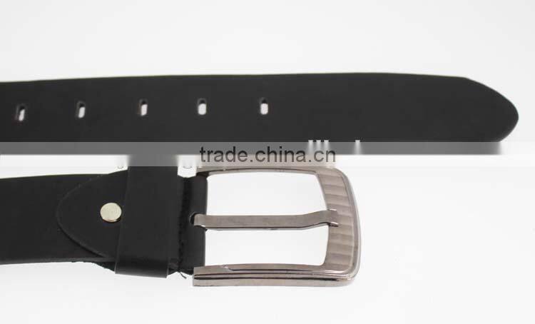 2015 new arrive designer man black PU leather belt for jeans with shiny metal rivet accessories