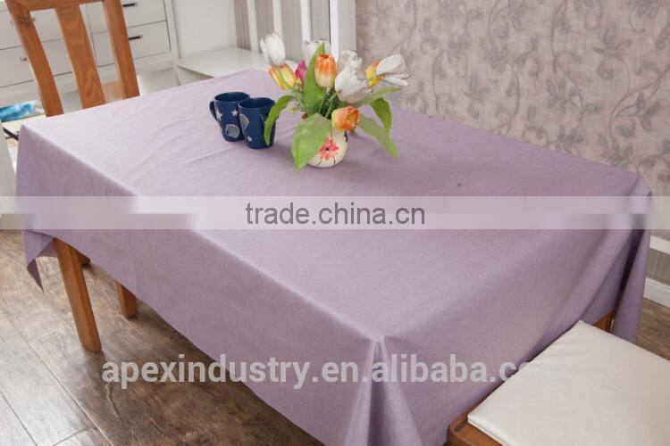 purple satin rosette table cloth/table cover tablecloth/purple flocking damask overlay