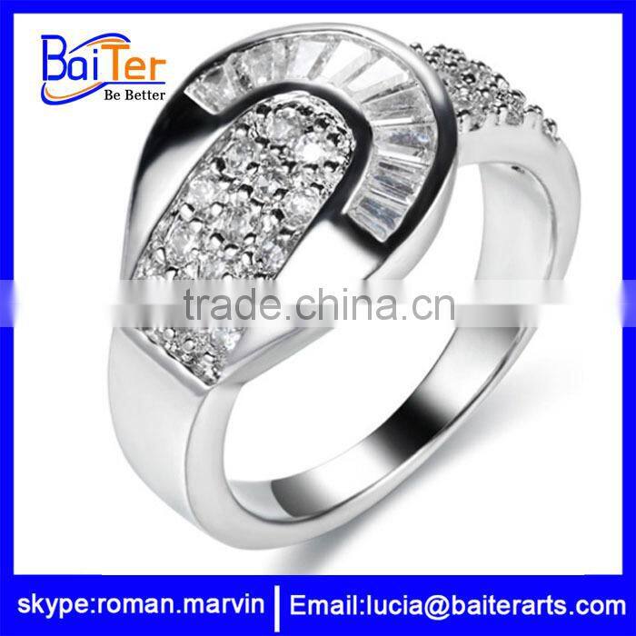 Custom wholesale women's 18K gold plated night club empire cool CZ copper rings for girls