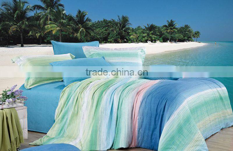 100% cotton128*68 pigment printed light colour bedding set