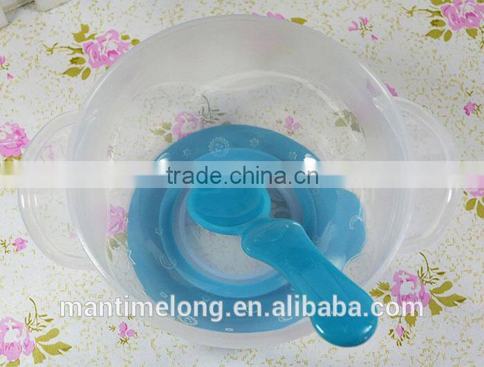 sucker bowl skid baby special suction wall bowl binaural bowl with cover and spoon 3 colors optional