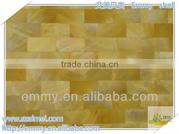 Brick yellow mother of pearl mosaic gold shell mosaic wall tile