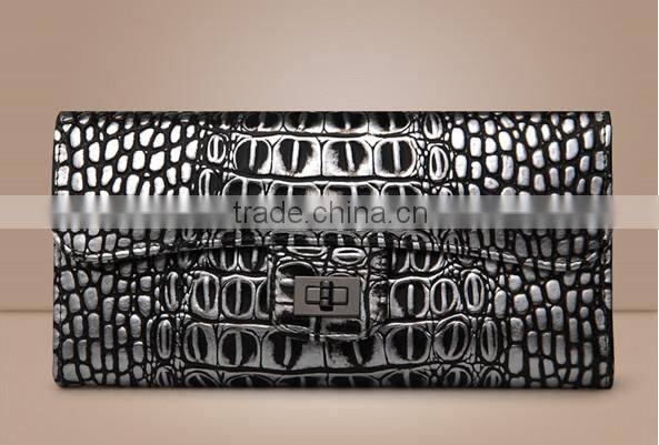 Luxury brand handbag for women Genuine leather crocodile business clutch bag purse