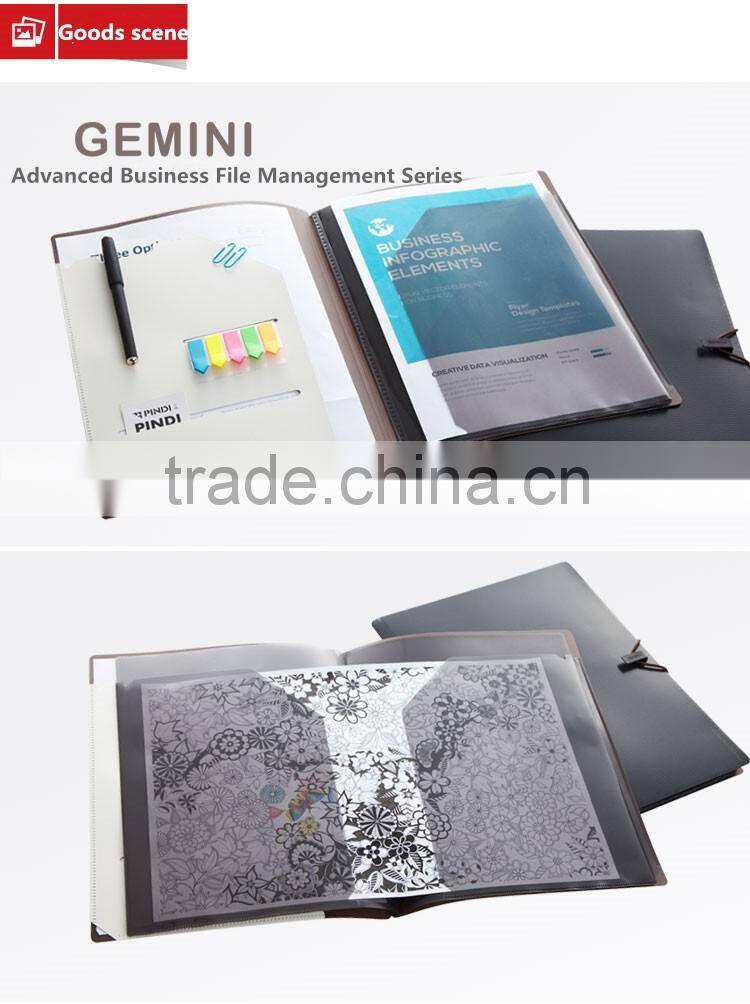 Hot sales 2016 Gemini fashion A4 size six pockets presentation file folder Advanced Business File pockets