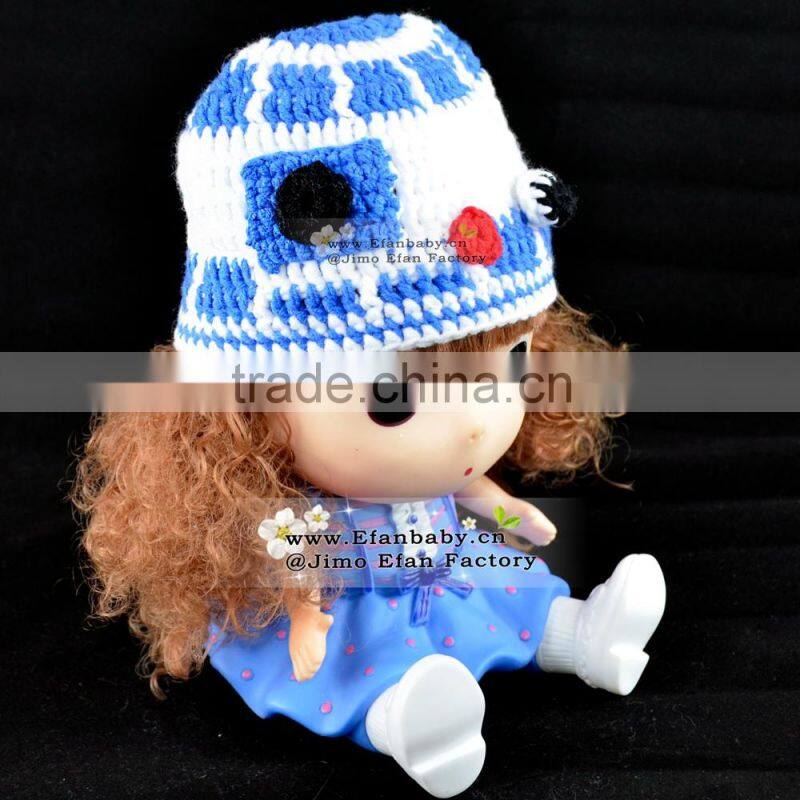 kida fur hats like animal crochet owl bule hat baby