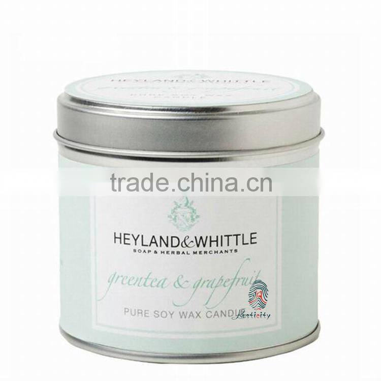 Natural soy wax decorative scented pillar candles/tin candles