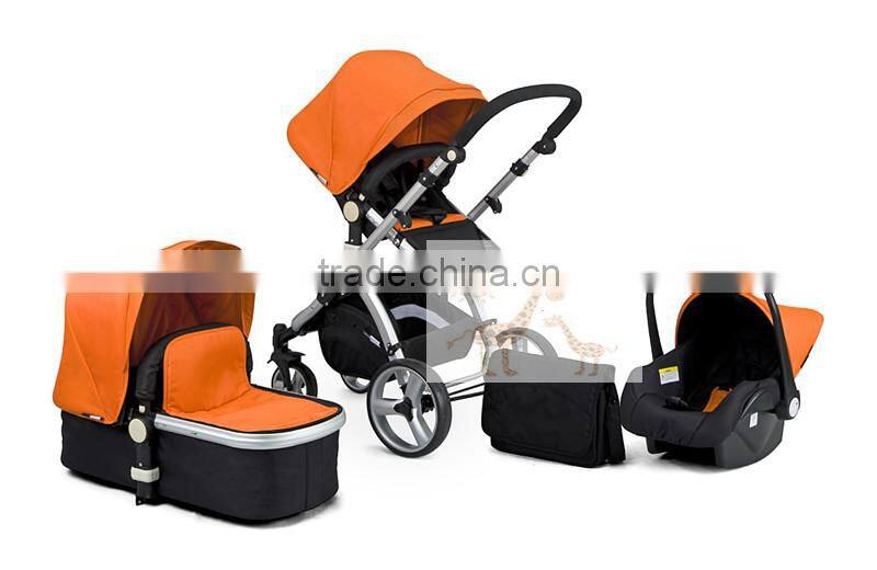Best Selling Item Baby Stroller Europe Standard Pram Strollers 3 IN 1 Purple Aluminum Baby Stroller