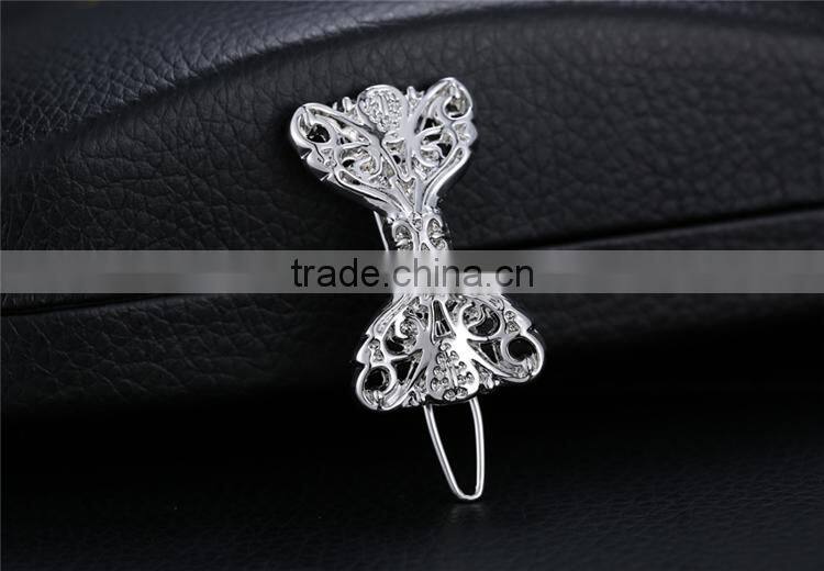 Latest model fashion bowknot Barrette bridal hair accessories, zinc alloy Barrette, handmade accessory for party girl dress