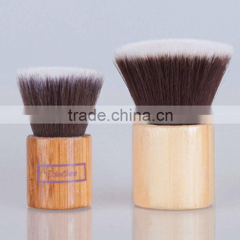 flat top bamboo handle synthetic hair kabuki brush