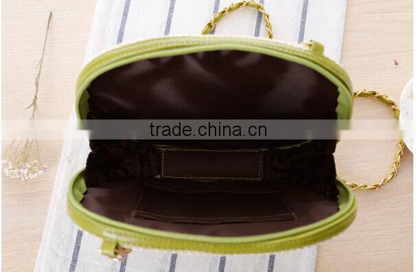 2016 Ladies Paper straw with flower lady straw basket beach bag with string