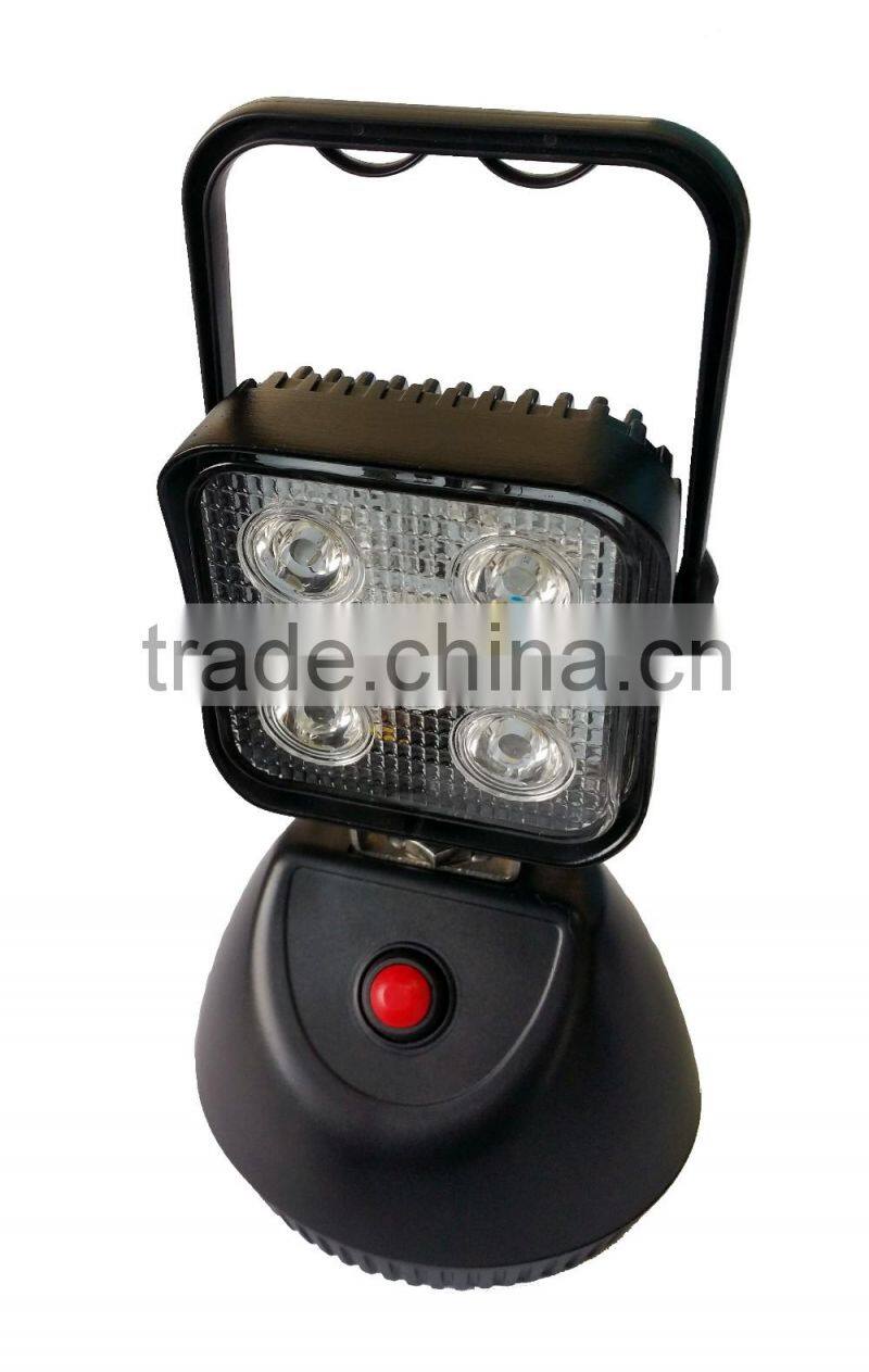 Factory direct offer IP68 Waterproof Portable15W magenitic rechargeable Auto LED work light with handle