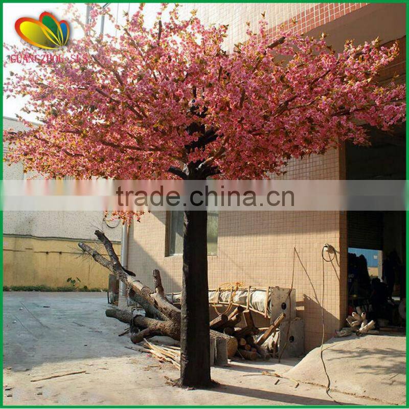 Wholesale artificial cherry blossom tree fiberglass artificial cherry tree silk artificial cherry blossom tree