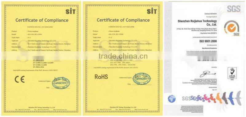 Mobile phone accessories earphones/ microphone earbuds/ Handsfree earphones