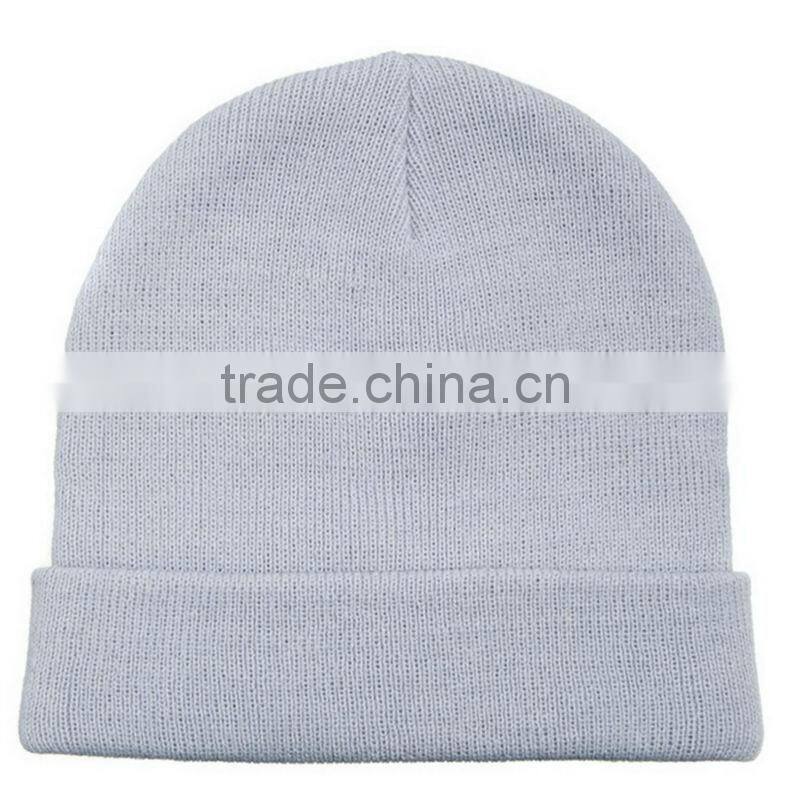 100% acrylic promotion hat beanie with logo embroidery on the rolled cuff