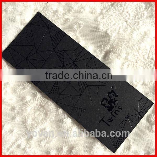 Hot sale Fashion UV Embossed Printing Paper Hang tag for OEM product