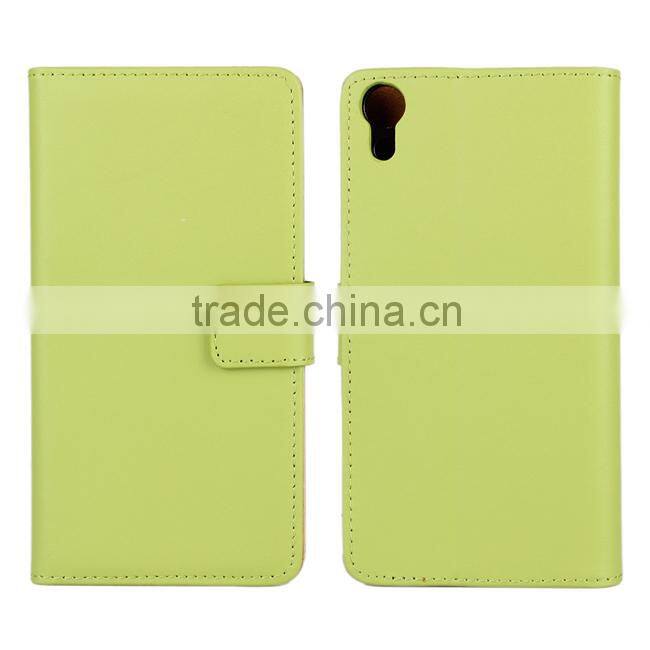 Plain Wallet Genuine Leather Case Cover For Sony Xperia Z4