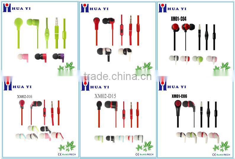 China manufacturer promotional cheap flat wire earphone for mp3