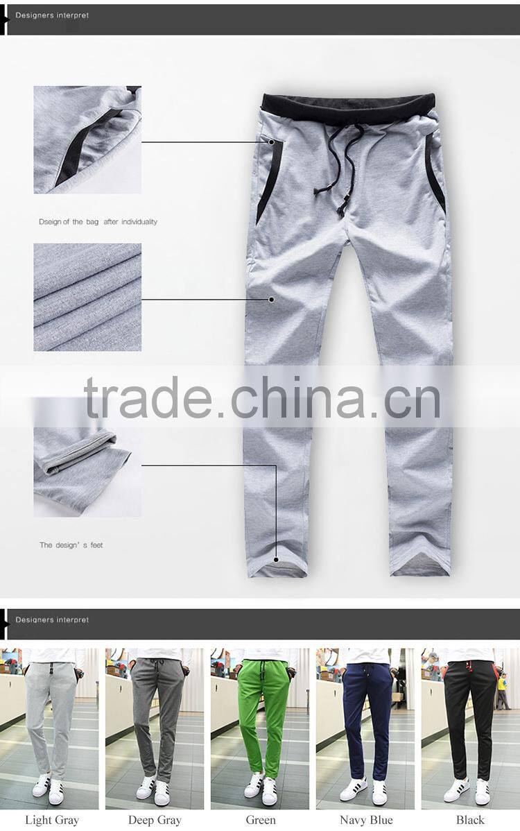 Men Fashion Causal Cotton Pants Solid Color Trousers Man Breathable Straight Plus Size Pants Tether Closed Lapel Sweatpants