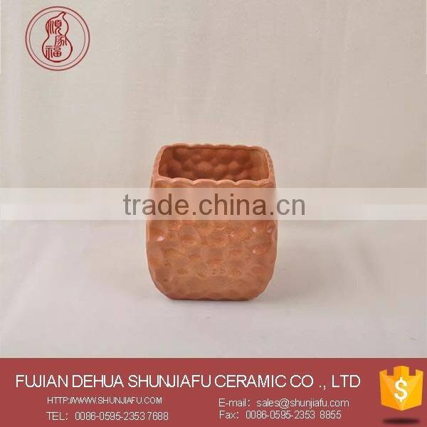 Square Shape Glazed Ceramic Strawberry Pots