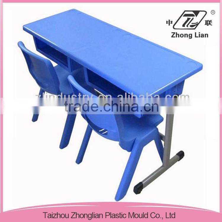 Plastic material cheap classroom design primary school double desk