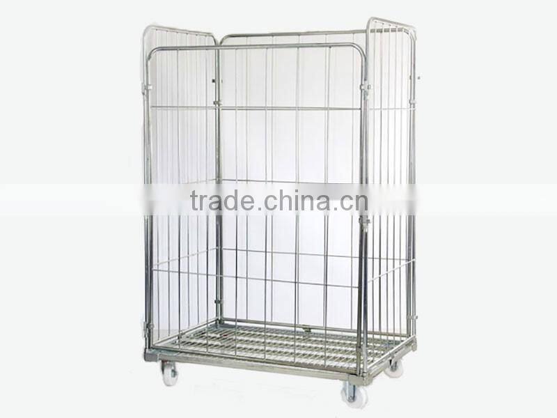 Icegreen galvanized Stainless Steel Wire Mesh Roll Container Cart