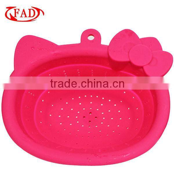 Blue Hello Kitty Hanging Baskets for Sale, Storage Vegetable Fruit Silicone Multifunctional Basket